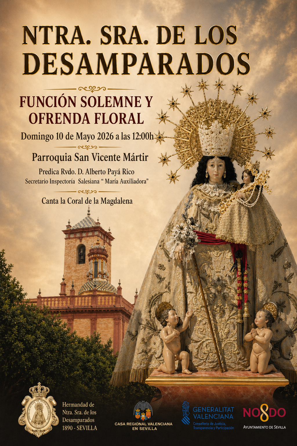 Cartel Función Solemne y Ofrenda Floral · Mayo 2026